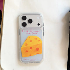 Funny cheese clear iPhone case with yellow food graphic