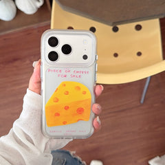 Piece of Cheese For Sale clear iPhone case lifestyle photo