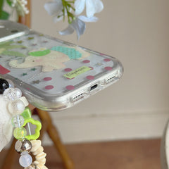 Summer palm elephant iPhone case edge detail