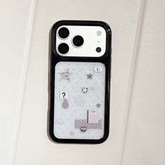 Product main view of the sweet cool star mirror iPhone case in silver with a shockproof black frame.
