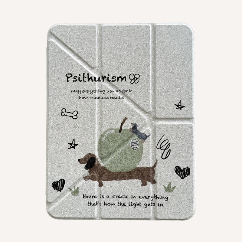 Green Apple Dachshund iPad Case