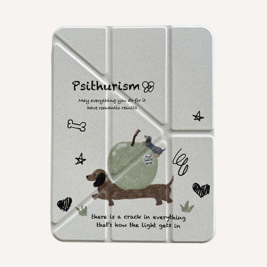 Green Apple Dachshund iPad Case