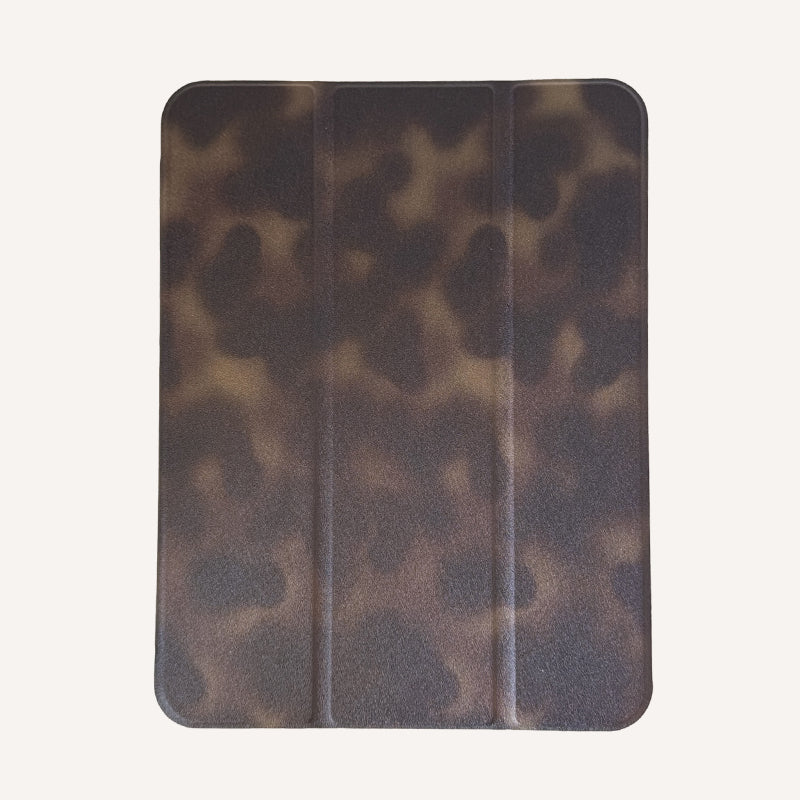 Amber brown gradient tri-fold black-edged iPad case