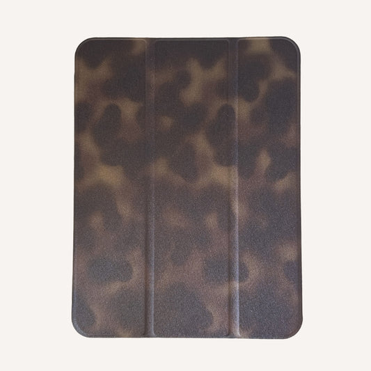 Amber brown gradient tri-fold black-edged iPad case