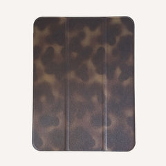 Amber brown gradient tri-fold black-edged iPad case
