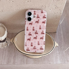 Preppy Floral Dachshund Case: Shockproof Ditsy Flower Dog Series for iPhone 13-17 Series