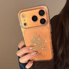 Transparent hand-painted heart tree phone case