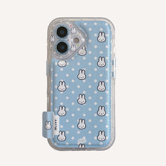 Blue and white polka dot Miffy rabbit phone case