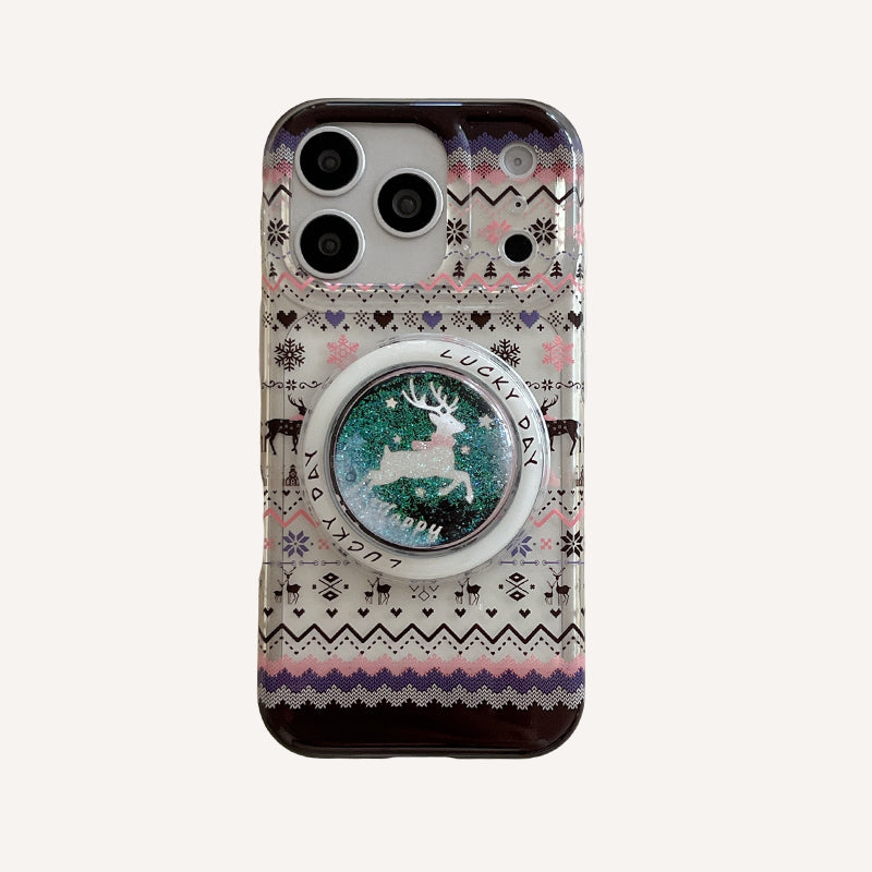 Fair Isle quicksand deer magnetic phone case