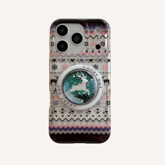 Fair Isle quicksand deer magnetic phone case