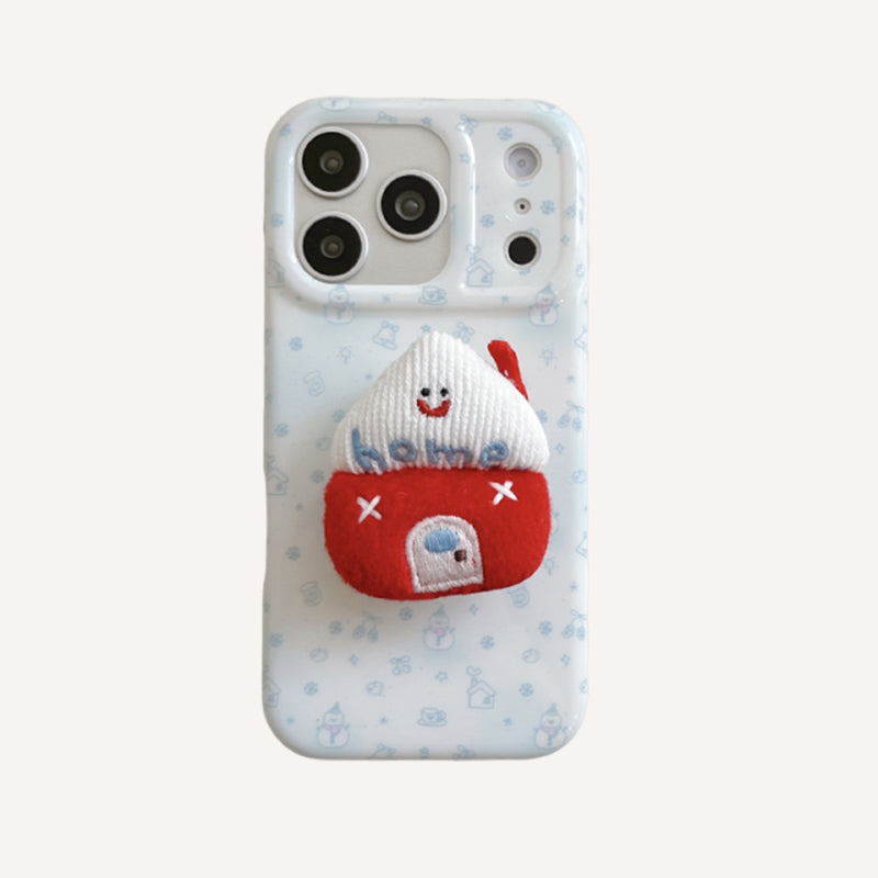 Blue-tinted winter snowman house phone case