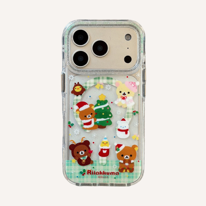 Rilakkuma Christmas Magnetic Round Edge Airbag Phone Case