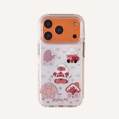 Pinkish-brown winter jellycat gold-plated rounded edge phone case