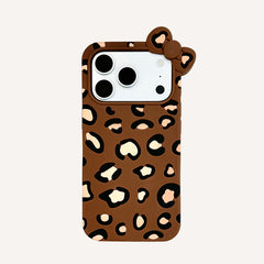 Kitty Leopard Print Silicone Phone Case