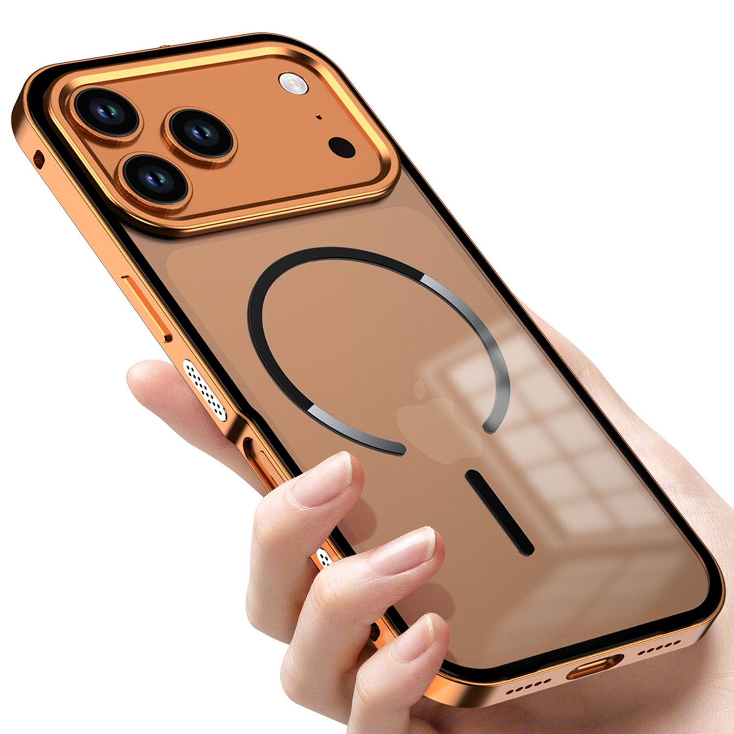 Metal frame magnetic buckle protective case for Apple phones