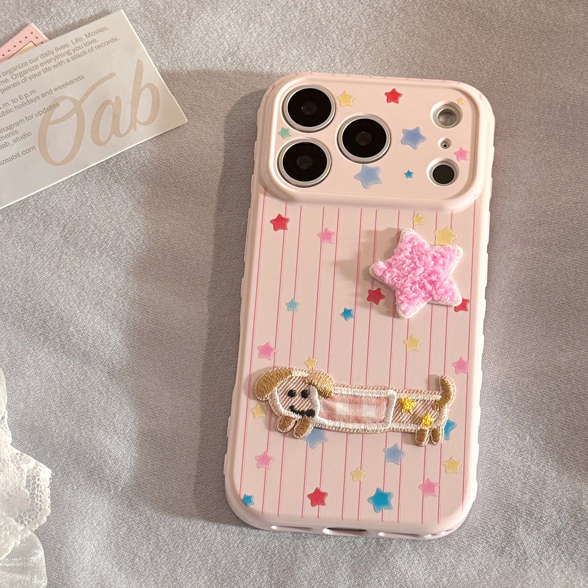 Guava Pink 3D Plush Dachshund Phone Case