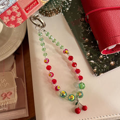 【Glittery Glaze】Silver Sandalwood Checkered Christmas Phone Case