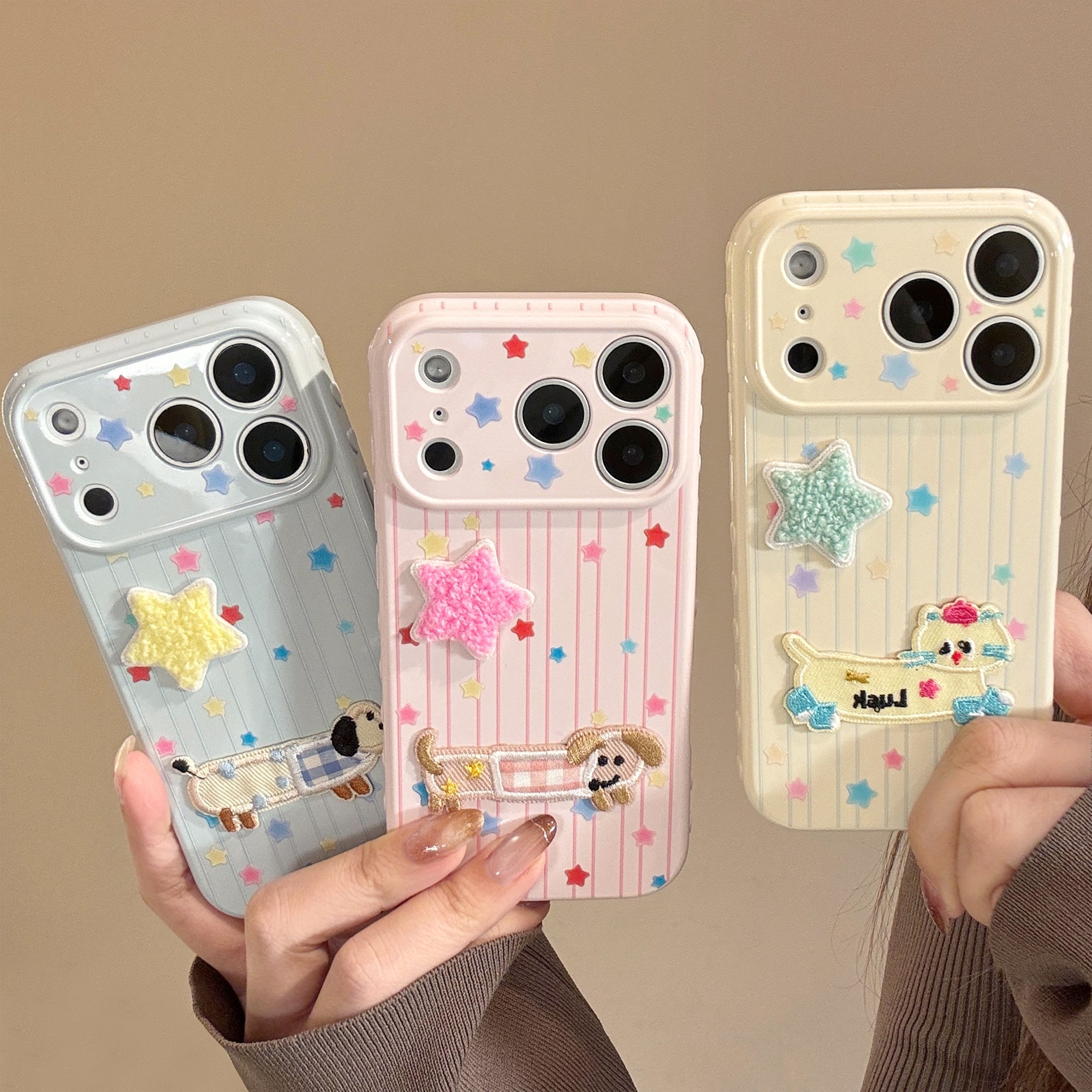 Guava Pink 3D Plush Dachshund Phone Case