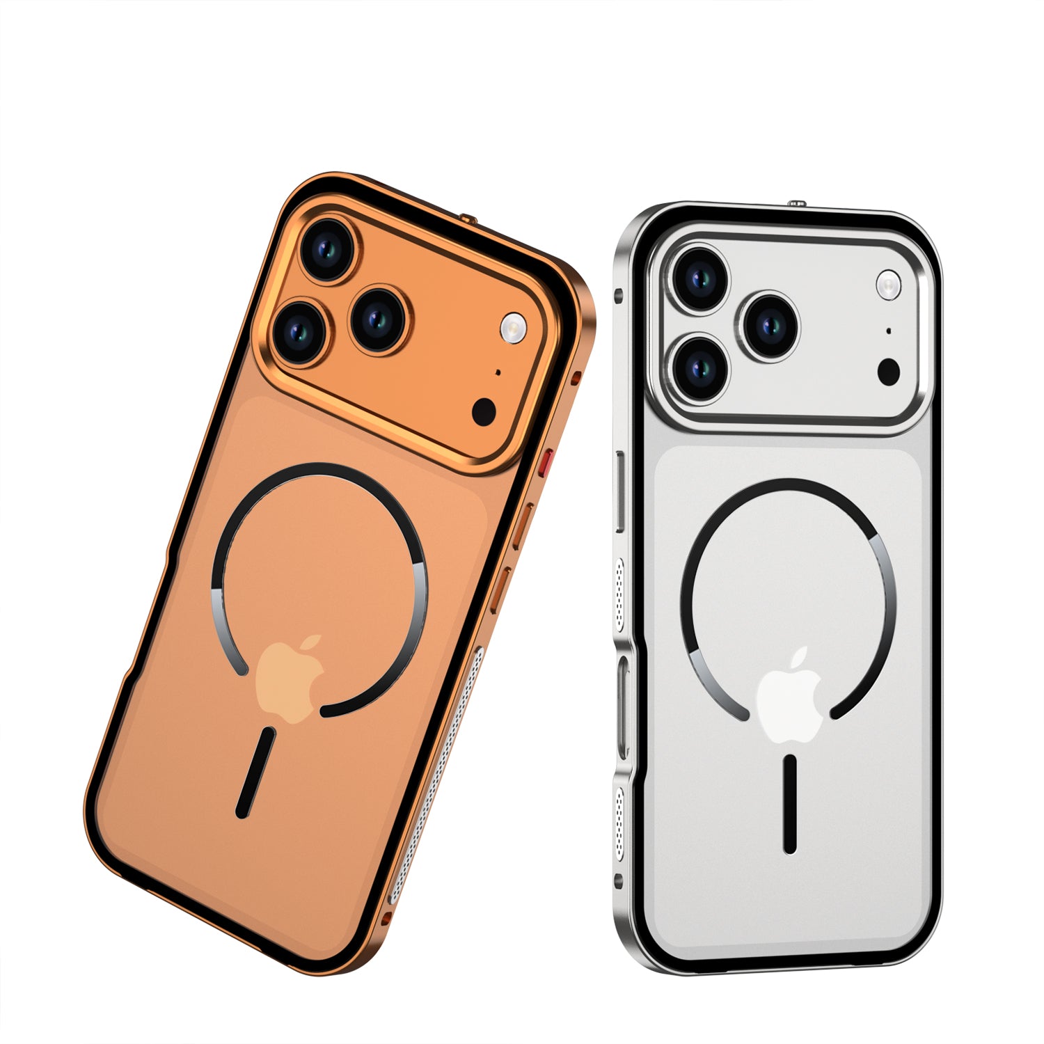 Metal frame magnetic buckle protective case for Apple phones