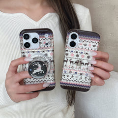 Fair Isle quicksand deer magnetic phone case
