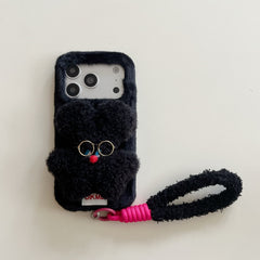 Rabbit fur glasses and rabbit phone case