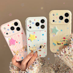 Guava Pink 3D Plush Dachshund Phone Case