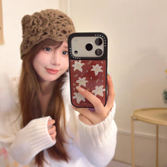 Woody Lily Pearl Gold-plated Black Edge Phone Case