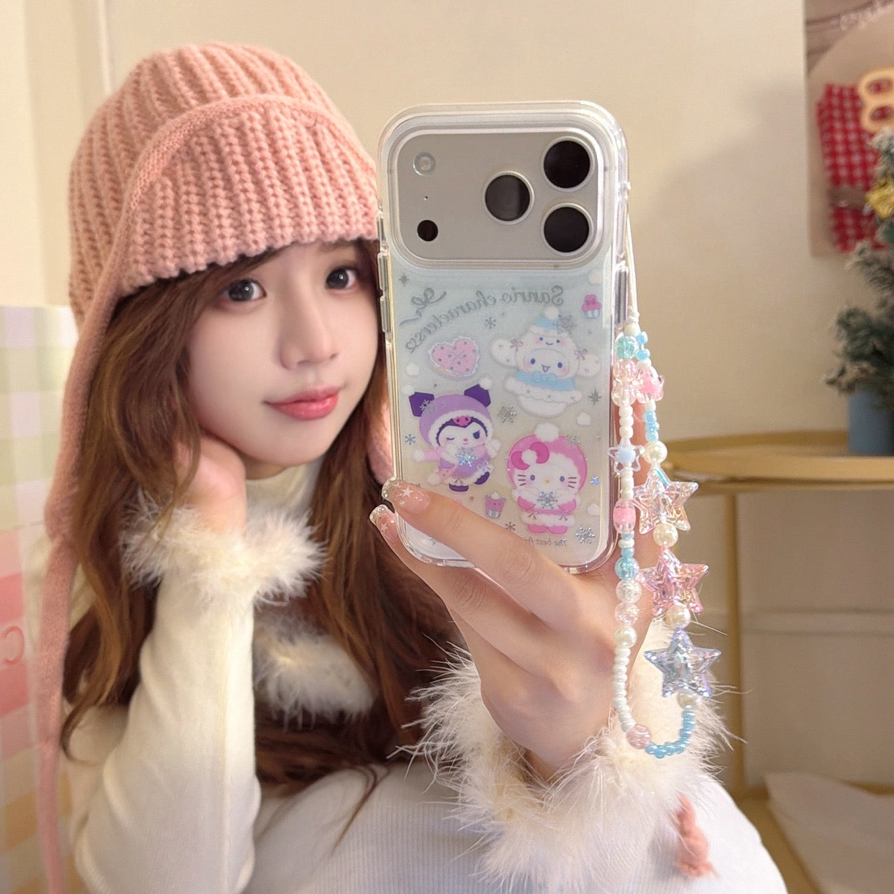 Winter Silver Snowflake Sanrio Gold-Plated Phone Case