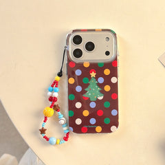Colorful polka dot Christmas tree rounded edge airbag phone case