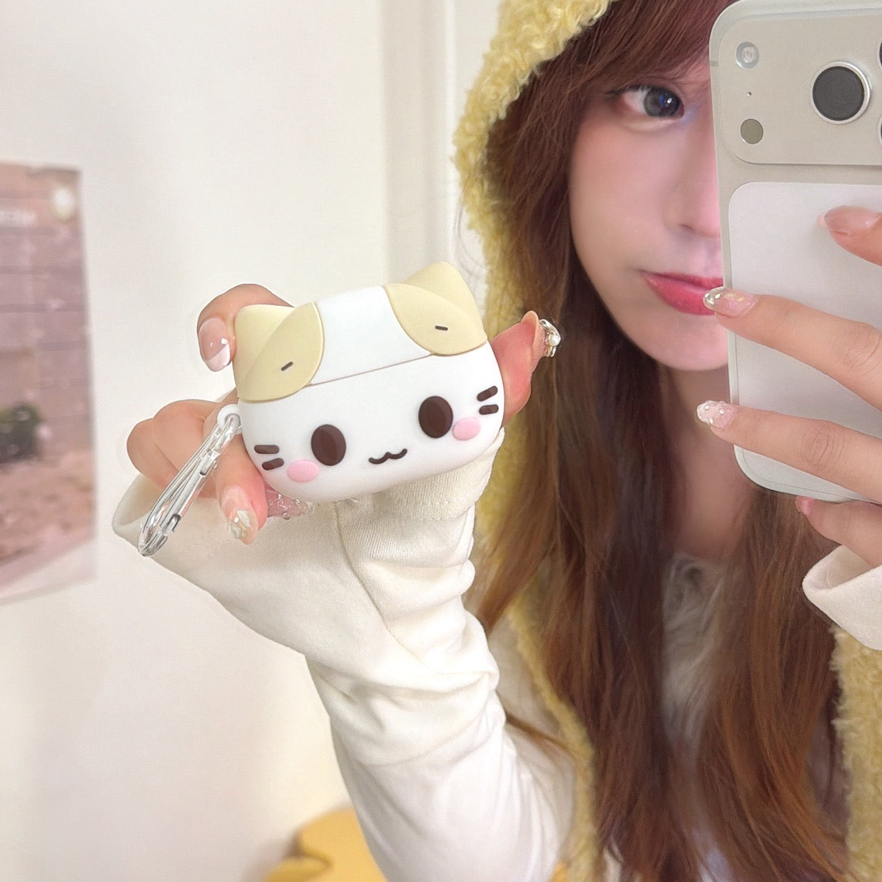 Marshmallow Cat AirPods Silicone Earphone Case