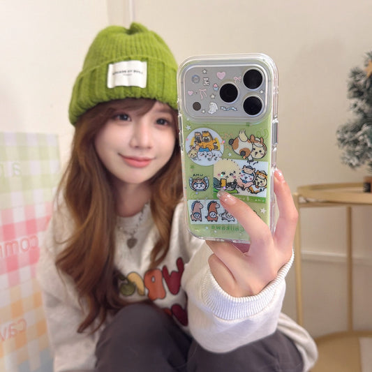 Green Chiikawa Pony Rounded Edge Airbag Apple Phone Case