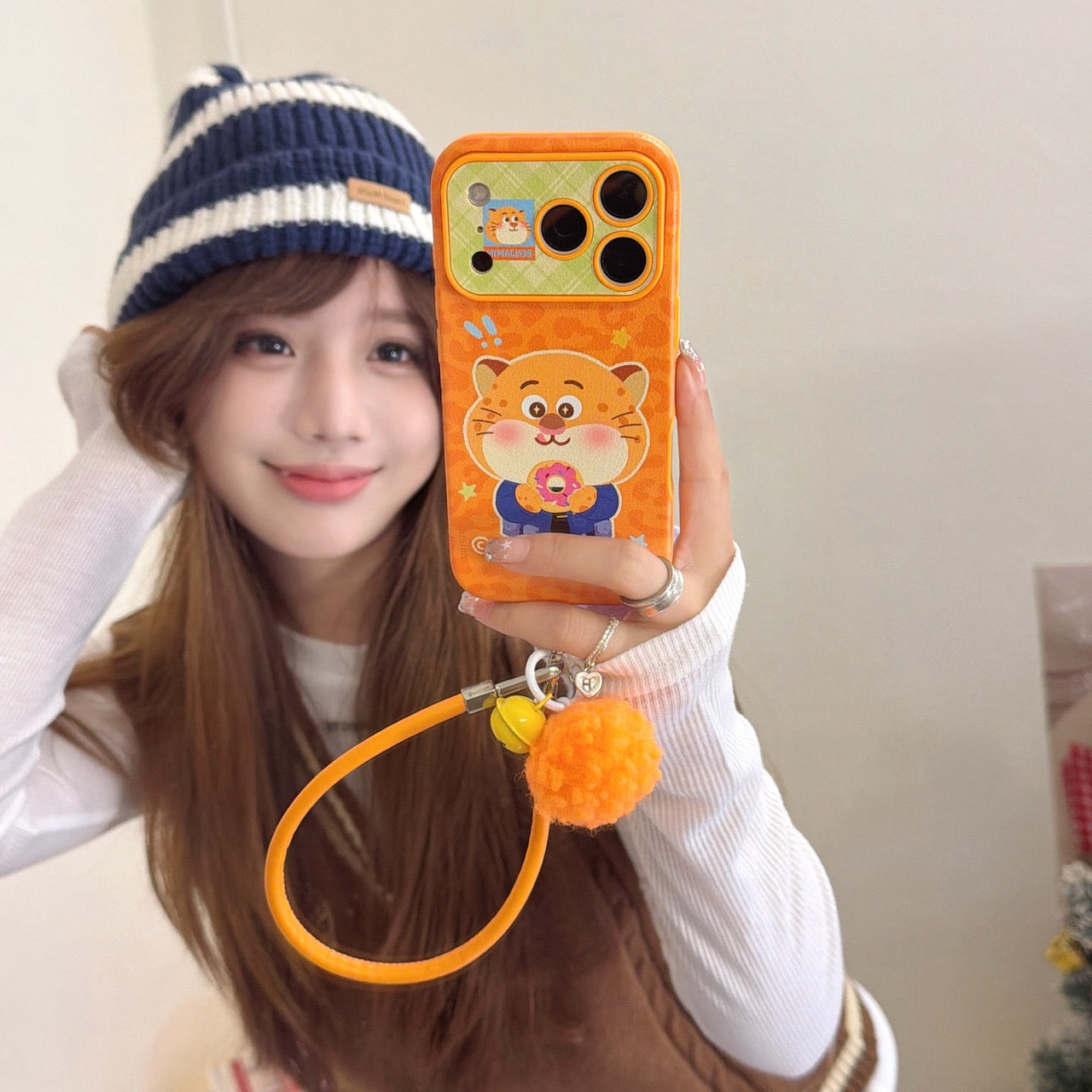 Police officer Leopard eating a donut phone case