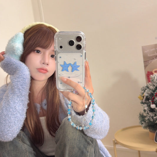 Two dancing blue star rounded phone cases