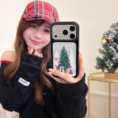 Christmas Black Kitten Round Edge Phone Case