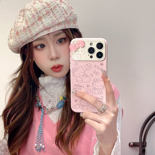 Foundation Music Symbols Apple Hello Kitty Large Window Leather Phone Case