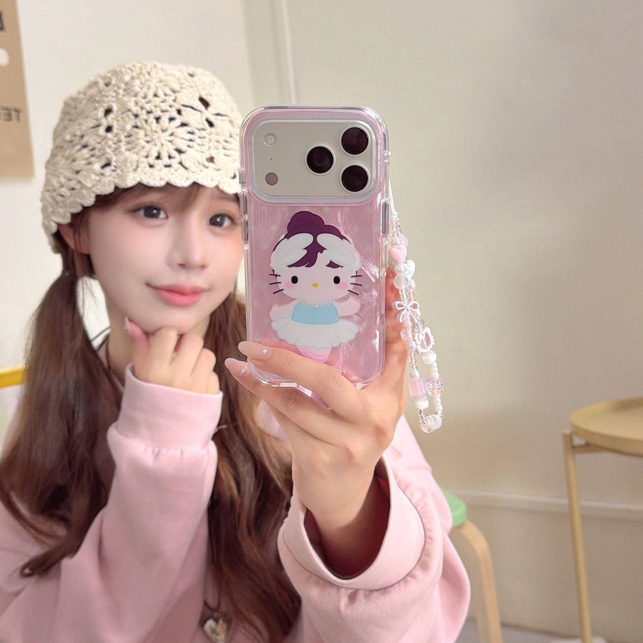 Ballet Kitty Round Edge Airbag Double-Sided Phone Case