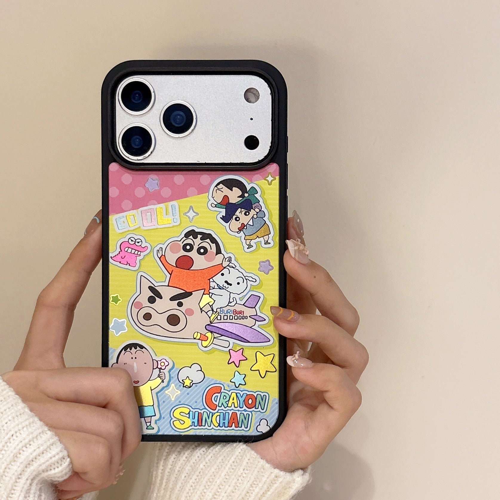 Crayon Shin-chan mirror phone case for iPhone 17 Pro