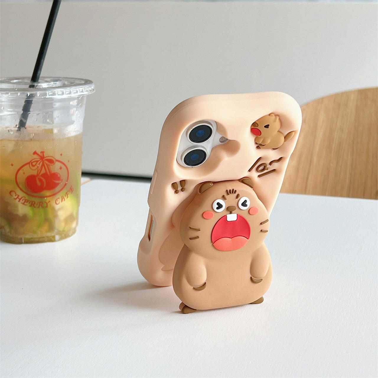 Fun Woodchuck Silicone Phone Case with Stand