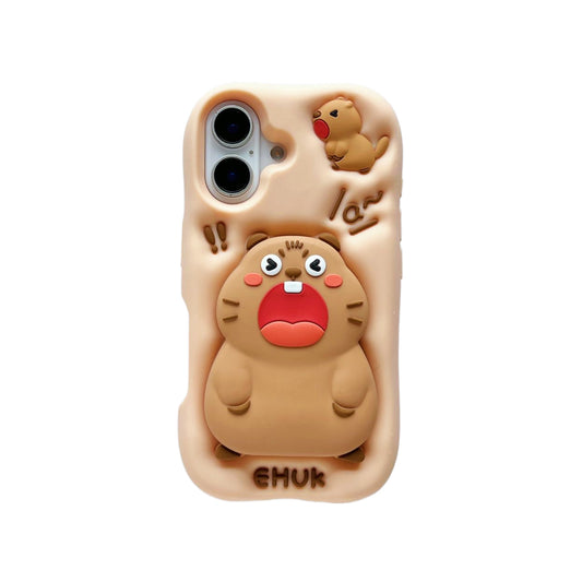 Fun Woodchuck Silicone Phone Case with Stand
