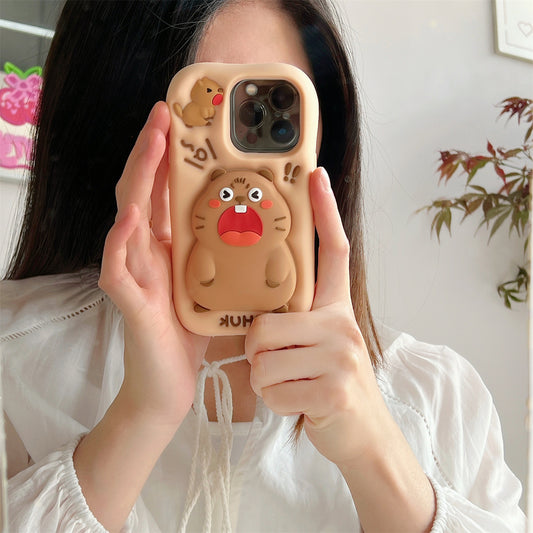 Fun Woodchuck Silicone Phone Case with Stand