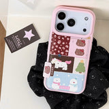 Load image into Gallery viewer, Pink patchwork Kitty and Pony phone case with chain