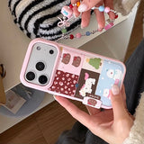 Load image into Gallery viewer, Pink patchwork Kitty and Pony phone case with chain