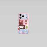 Load image into Gallery viewer, Pink patchwork Kitty and Pony phone case with chain