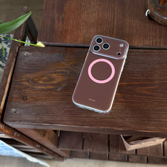 Magnetic double-layer frosted color-block solid color phone case