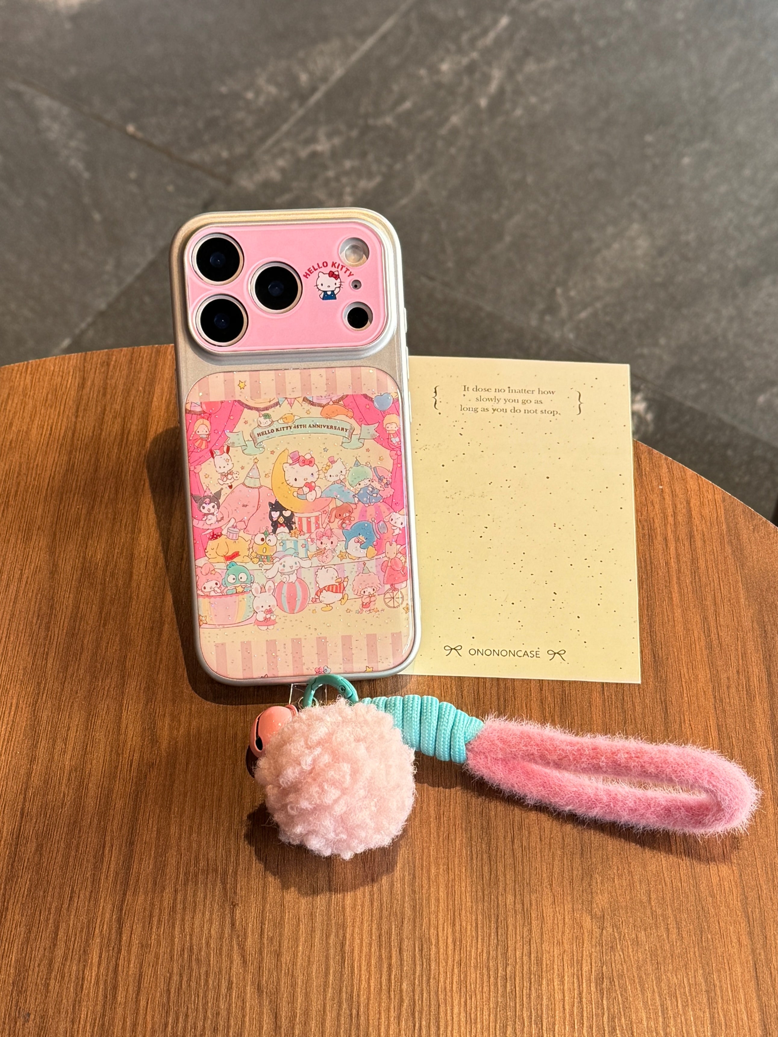 Glitter Sanrio KT Party Restaurant Large Window Phone Case