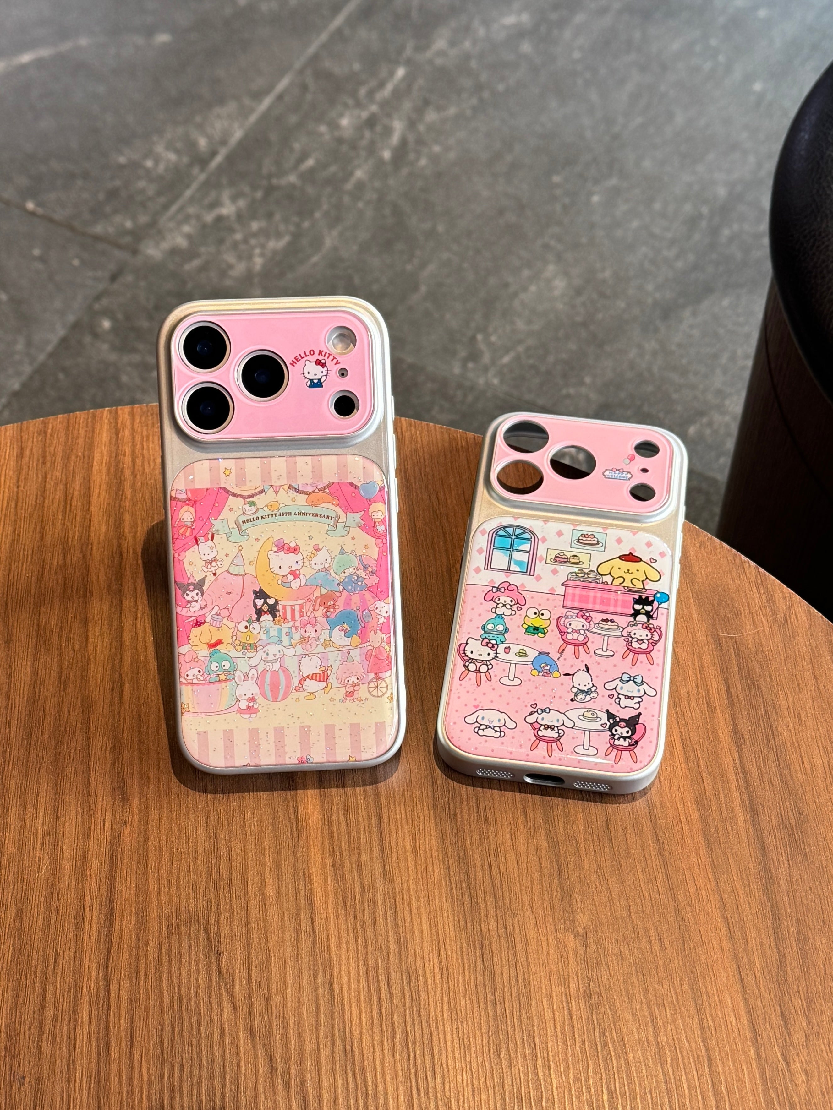 Glitter Sanrio KT Party Restaurant Large Window Phone Case