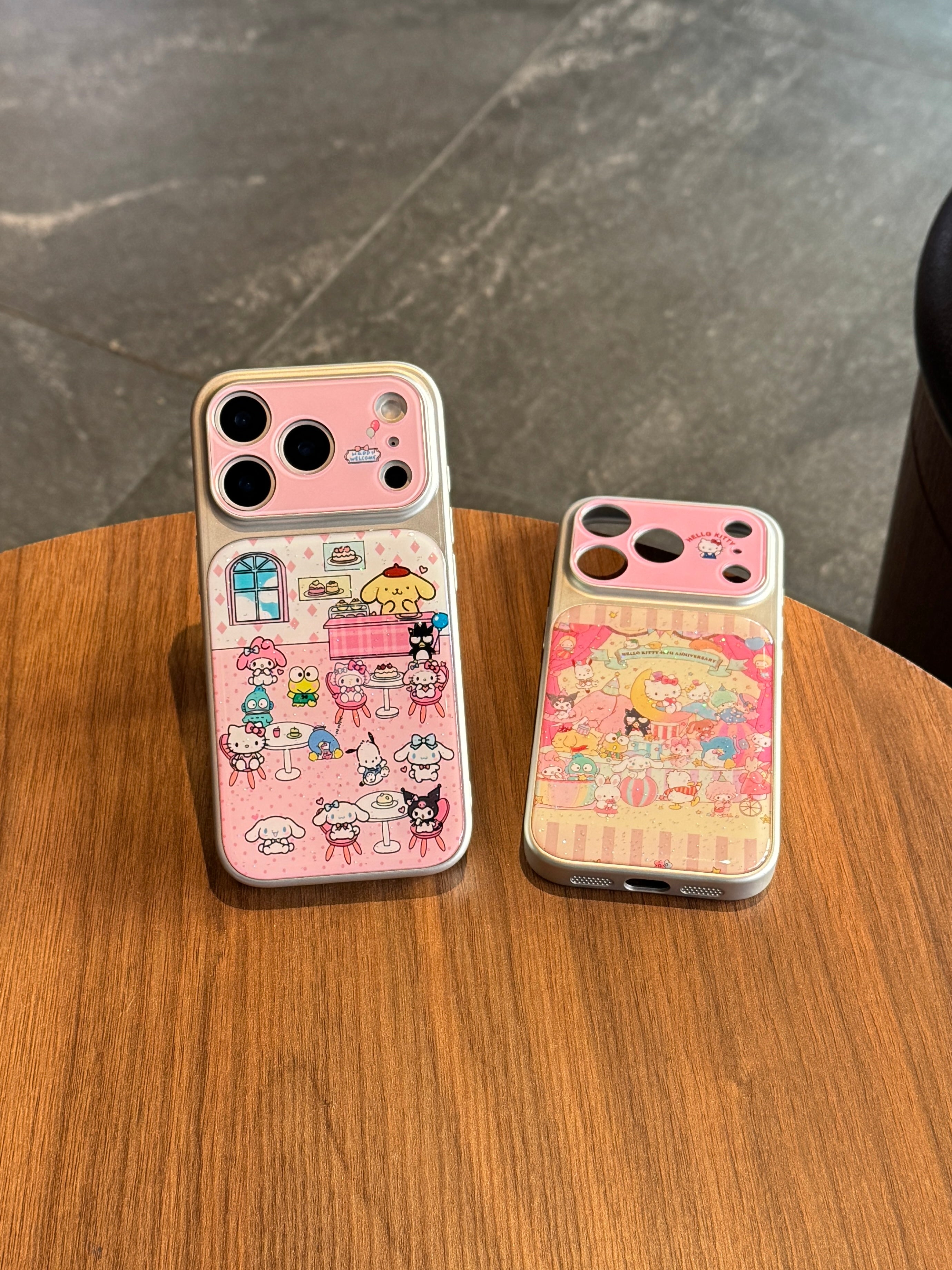 Glitter Sanrio KT Party Restaurant Large Window Phone Case