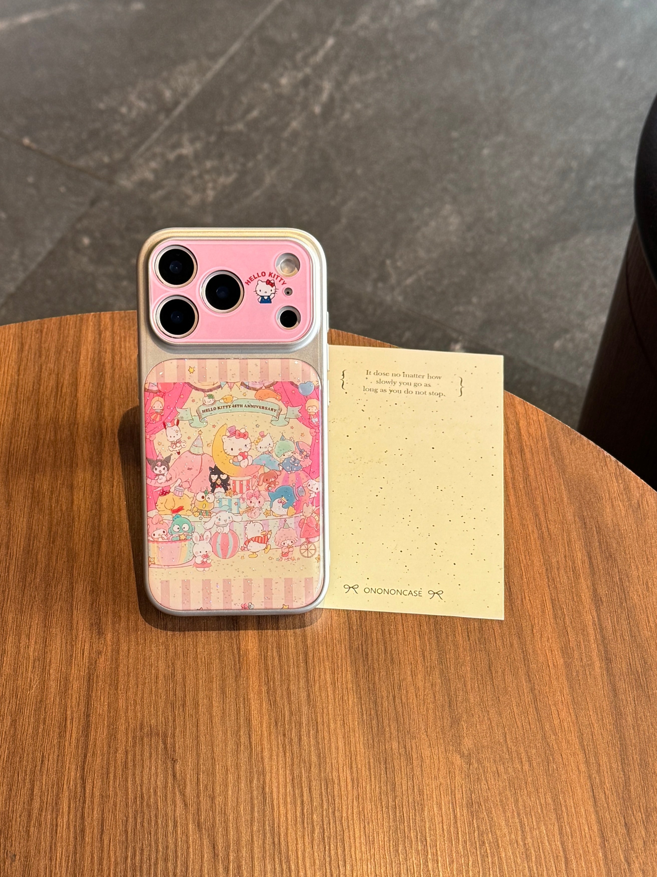 Glitter Sanrio KT Party Restaurant Large Window Phone Case