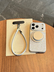 Snake-skin pattern large window magnetic phone case