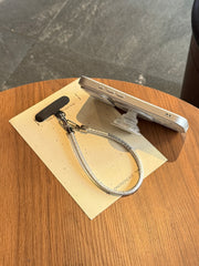 Snake-skin pattern large window magnetic phone case